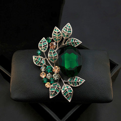 Elegant and Chic Olive Leaf Brooch for Women: High-end, Light Luxury, Fashionable Hairpin with a Retro European and American Style