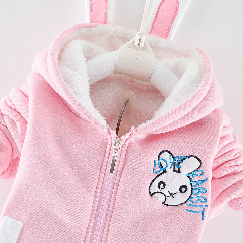 Children's clothing set for boys girls, plush thickened autumn and winter 2023 new style with hat, western-style_voghion.com