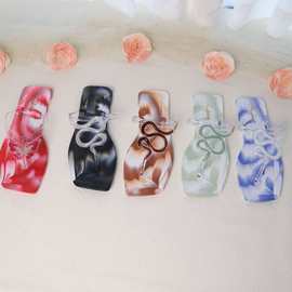 拖鞋女夏外穿2024新款夏时尚室内家居水晶果冻透明防滑防臭洗澡