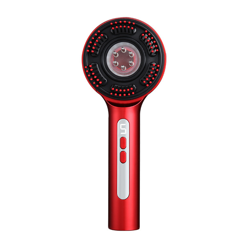 新型頭皮マッサージ櫛頭マッサージ器脱毛防止電動薬導入器赤い髪櫛健康髪櫛|undefined