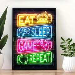 Cross-border neon game host living room bedroom sofa background wall canvas painting decorative painting core oil cloth painting