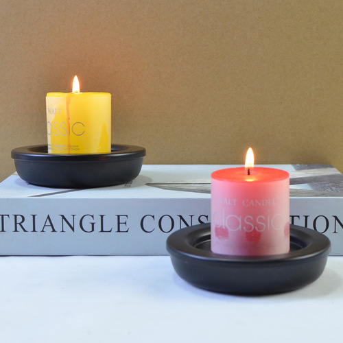 AMZ new creative iron candle tray black American scented candle cup romantic atmosphere decorative candle holder