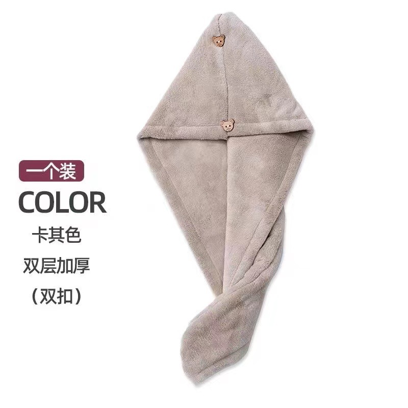 [Múltiples nuevos productos] tapa de secado de vellón de coral de doble capa absorbente red Fuerte Rojo mismo botón de doble capa de estilo