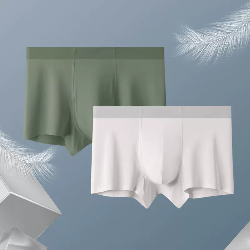 80S莫代尔内裤男紫杉醇夏季透气无痕男士中腰平角裤中山内裤厂家