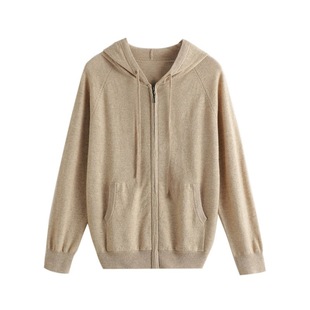 23 sweater cashmere 100 youth hoodie autumn and winter cardigan knitted zipper coat hooded pure men's thin% casual