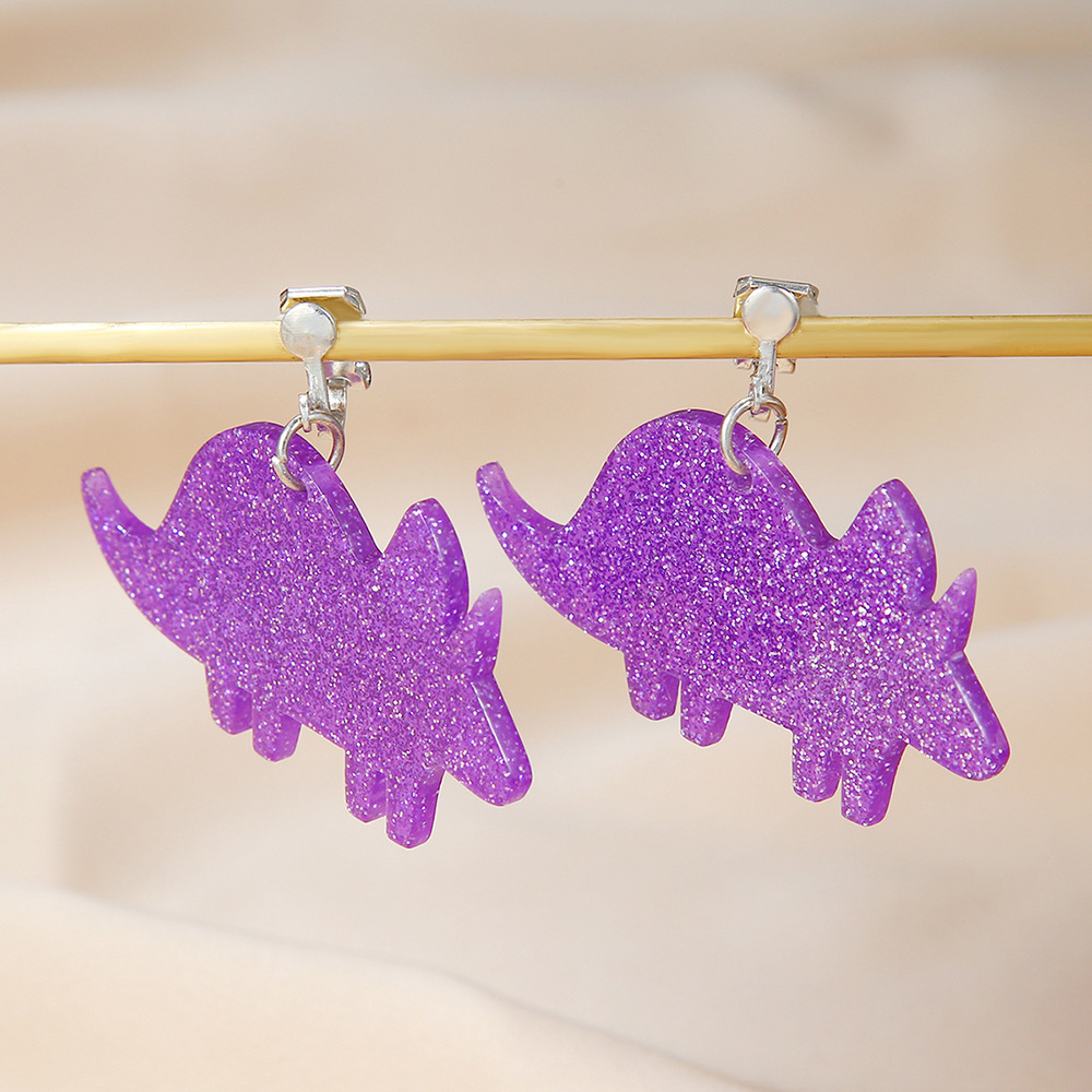 Cartoon Style Dinosaure Acrylique Stamping Kids Earring 1 Paire display picture 5