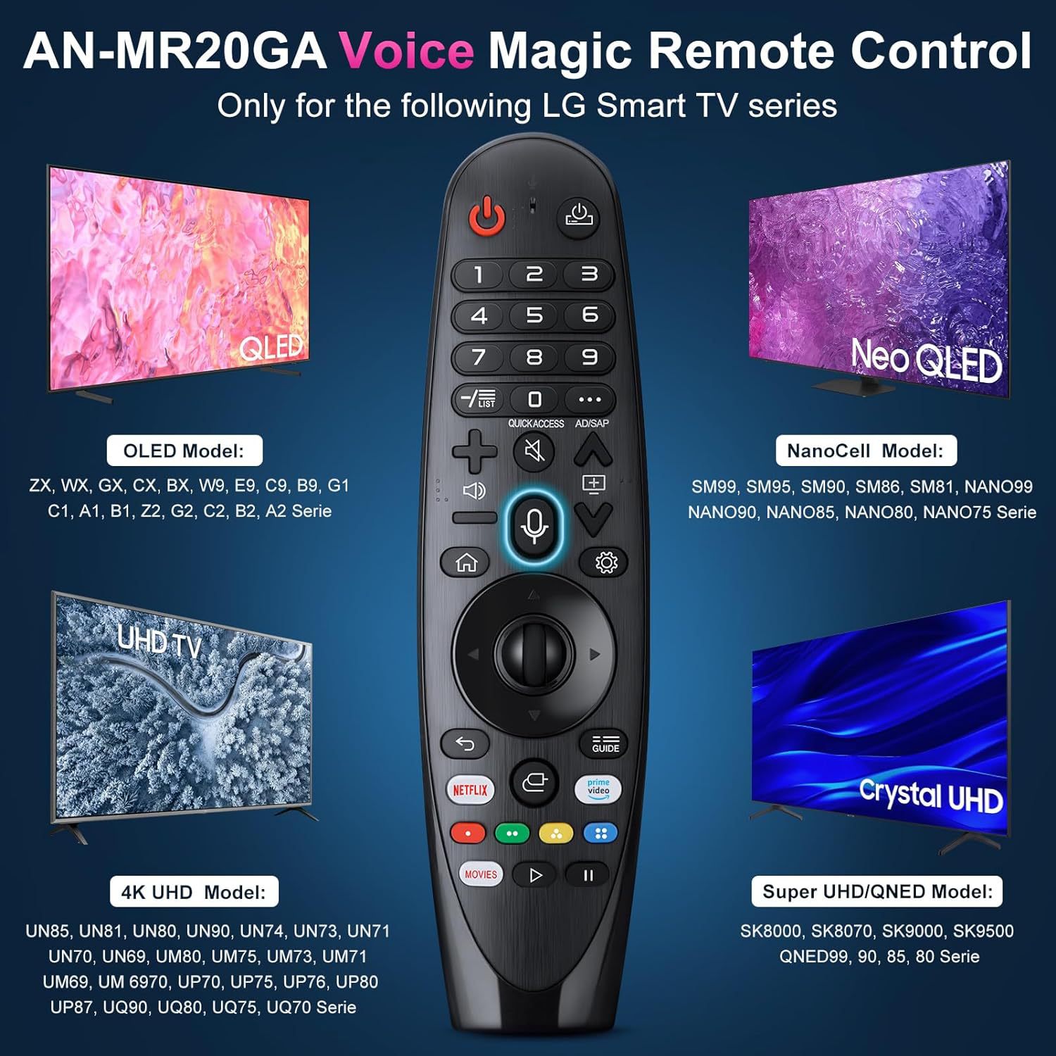 Remoto de voz LG Bluetooth MR20GA AKB75855501 5502 LG Voice Remote