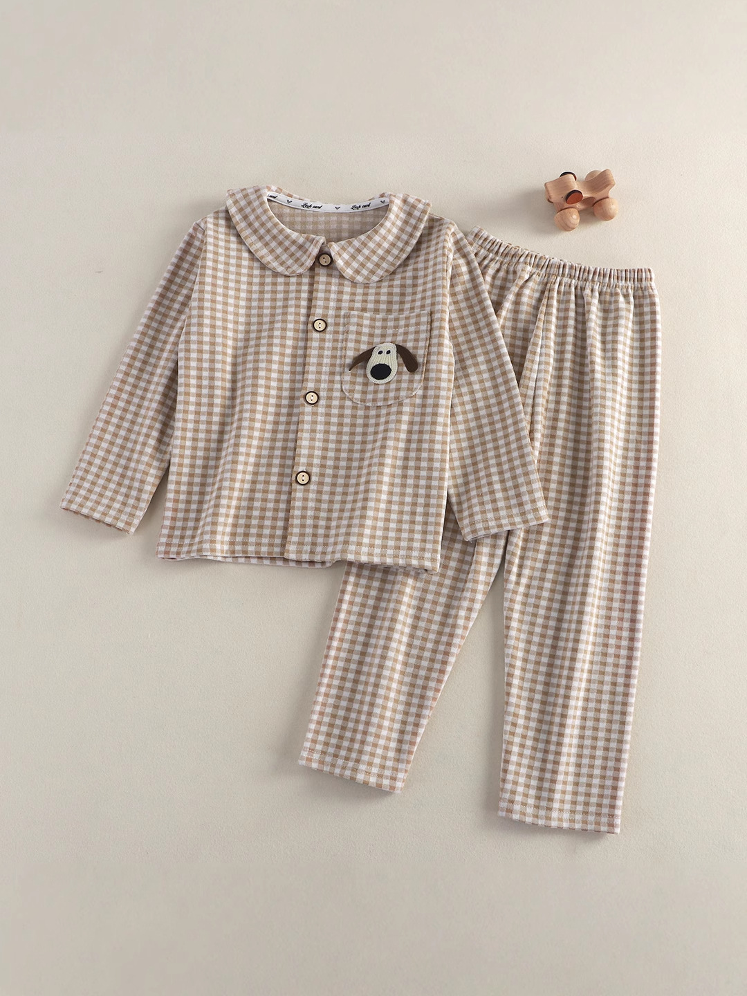 Ropa de niños para niños conjunto de ropa de hogar niños cuadrados de terciopelo cálido bordado muñeca pijamas para niños ropa de hogar