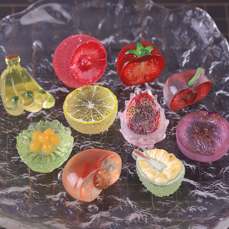 Transparent Decorative Half-Cut Bayberry Lemon Fruit Pieces DIY Decoration Blind Bag Accessories Car Desktop Small Ornaments