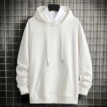 纯色日系连帽卫衣男春秋季潮流ins百搭上衣服大码宽松休闲外套衫