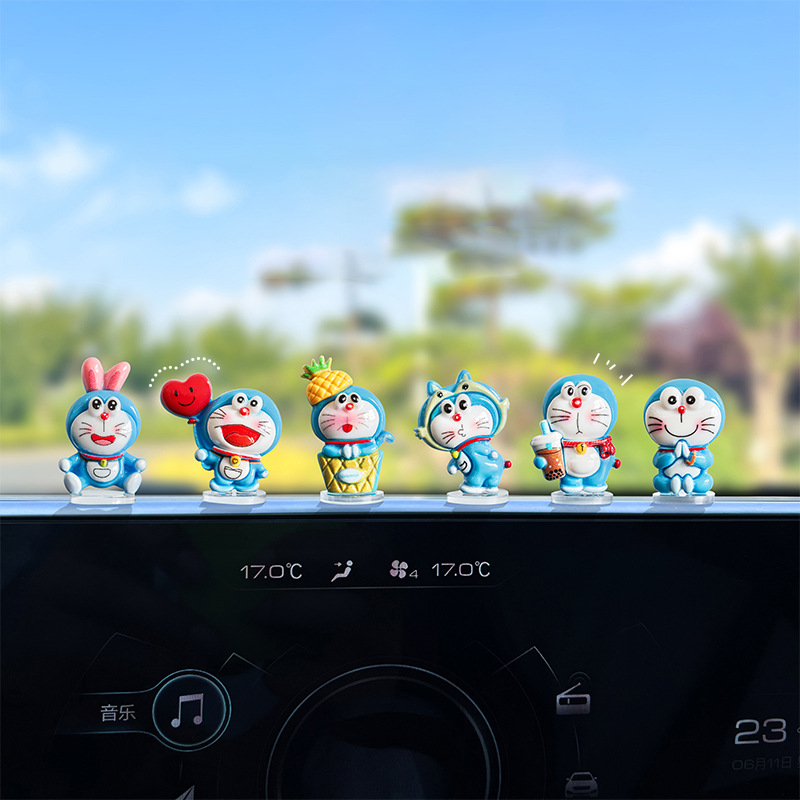 Doraemon decoración de accesorios de coche nuevo coche de niña creativo lindo muñeca de consola central decoración de coche