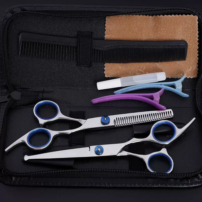 亚马逊爆款 美发剪刀 宠物剪刀  宝宝剪美容美发剪刀 蓝螺丝