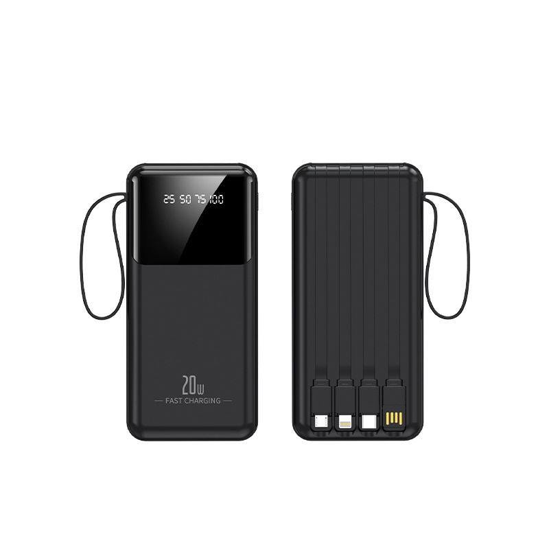 KC 大容量パワーバンク 20000 mAh 高速充電ケーブル付き超薄型ポータブル屋外モバイル電源カスタムロゴ|undefined