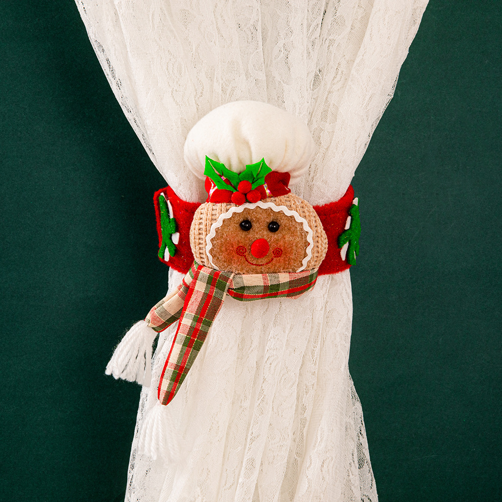 Cross-border Christmas curtain buckle decoration gingerbread man creative curtain hug home decoration wholesale Christmas curtain buckle