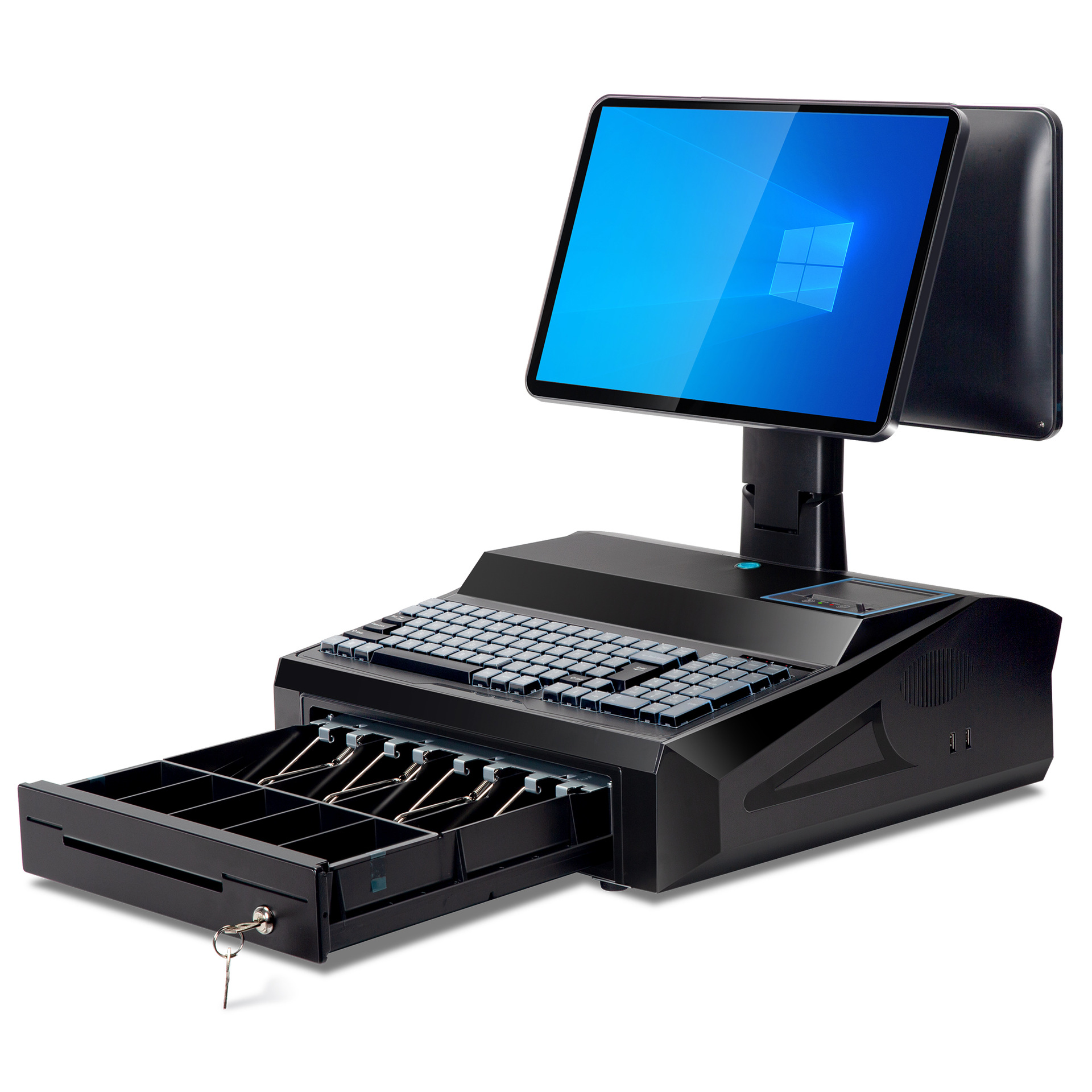 外贸结算设备海外跨境收银机多语言收银15.6寸终端触摸键盘一体机