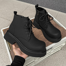 德比马丁靴男款黑色高帮皮鞋机车靴增高靴子翘头靴Z01-R