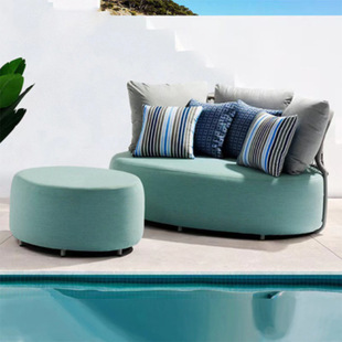 Nordic Outdoor Sofa Rattan Villa Open-Air Balcony Leisure Rattan Chair Hotel Courtyard Garden Sun Protection Outdoor Furniture