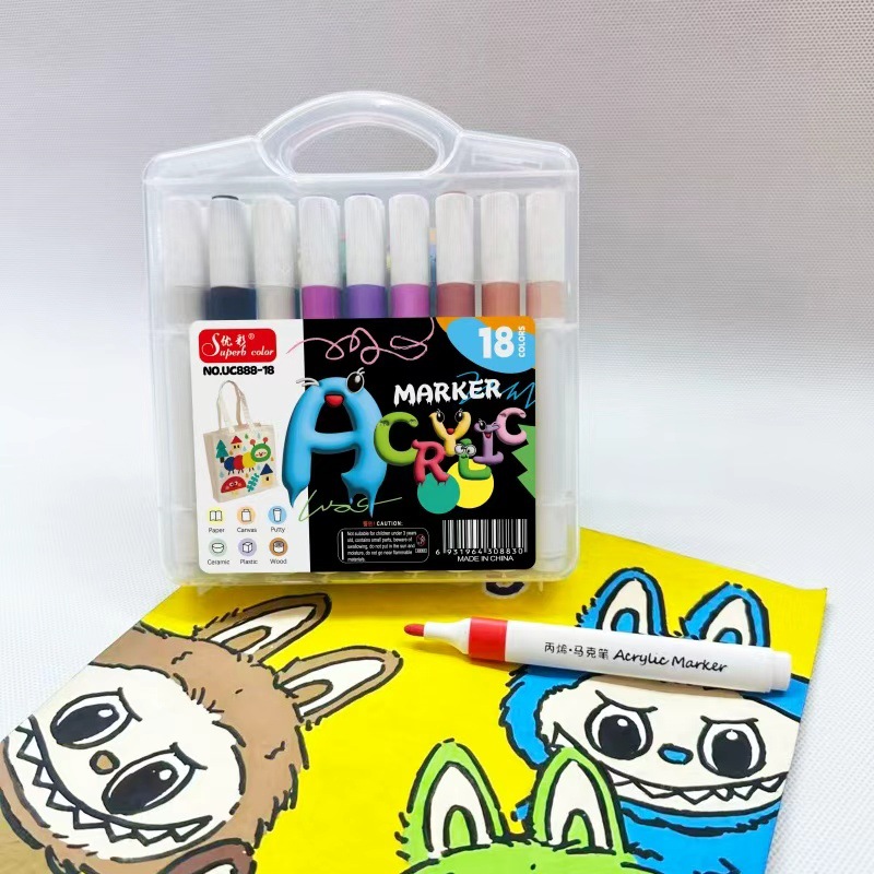 marcador de acrílico pincel de dibujo de arte pincel de graffiti pincel impermeable papel plegable pincel de color
