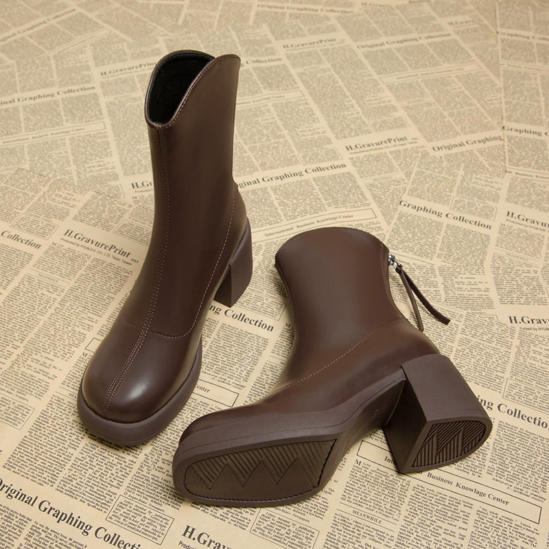Подберите для девочек 113-2 тонкие сапоги Женские 2023 весна и осень в этом году популярные новые сапоги осенне-зимняя женская обувь короткие сапоги