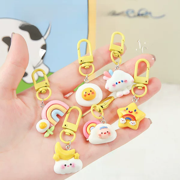 Hongyi New Cute Cartoon Keychain Exquisite Girl's Bag Accessory Pendant Student Small Gift Pendant Wholesale