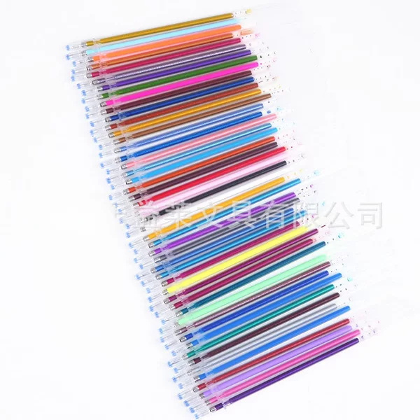 Cross-Border Amazon 48 Color 100 Color Gel Pen Refill Glitter Fluorescent High Pastel Refill DIY Refill One Piece Generation