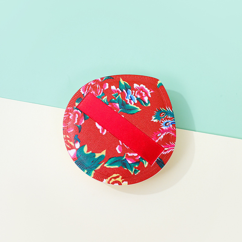 100 puntos chaqueta de flores grandes polvo de algodón de azúcar suave Q seco y húmedo maquillaje esponja de aire herramientas de maquillaje personalizadas al por mayor