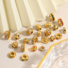 �羳�����DIY��Ʒ�������Բ���ο��ʯ��Ƕ��18K���ˮ��ɫ��׹