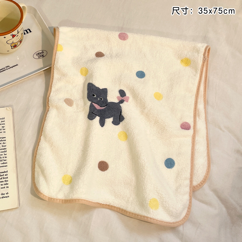 폴카 도트 고양이 수건