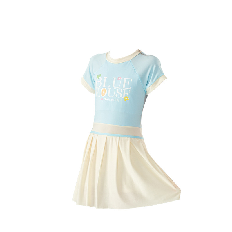 2025 nuevo traje de baño para niños grandes, niña, estudiante de secundaria, vestido de una pieza, traje de baño deportivo conservador con almohadilla para el pecho