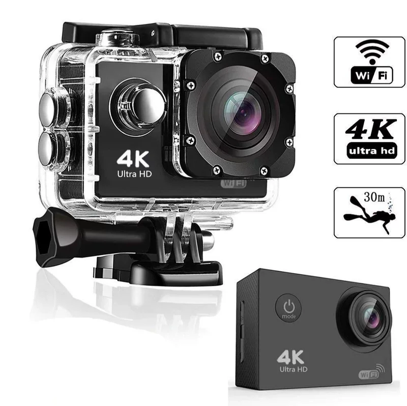 4K экшн-камера Wi‑Fi, камера для дайвинга, уличная камера для езды, цифровая водонепроницаемая камера высокого разрешения