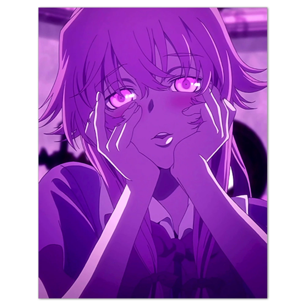 Плакат-наклейка Mirai Nikki (Future Diary) — аниме-мурал, разные размеры (10×15–50×70 см)