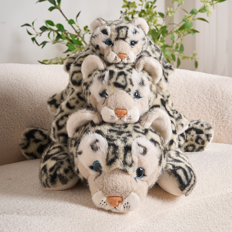 Simulated Snow Leopard Doll, Leopard Doll, Plush Snap Ring Bracelet, Plush Toy, Zoo Commemorative Gift