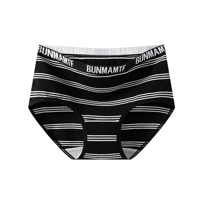 La promoción principal es la ropa interior de cintura media de niña de algodón de estilo deportivo a rayas estilo ins