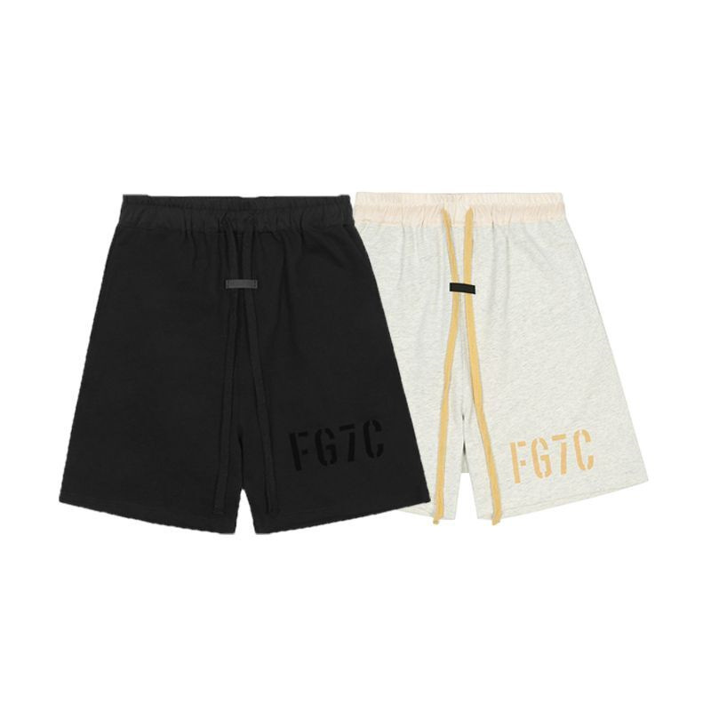 Pantalones Cortos con Cordón FG7C de Tela de Rizo Holgados para Verano image 1