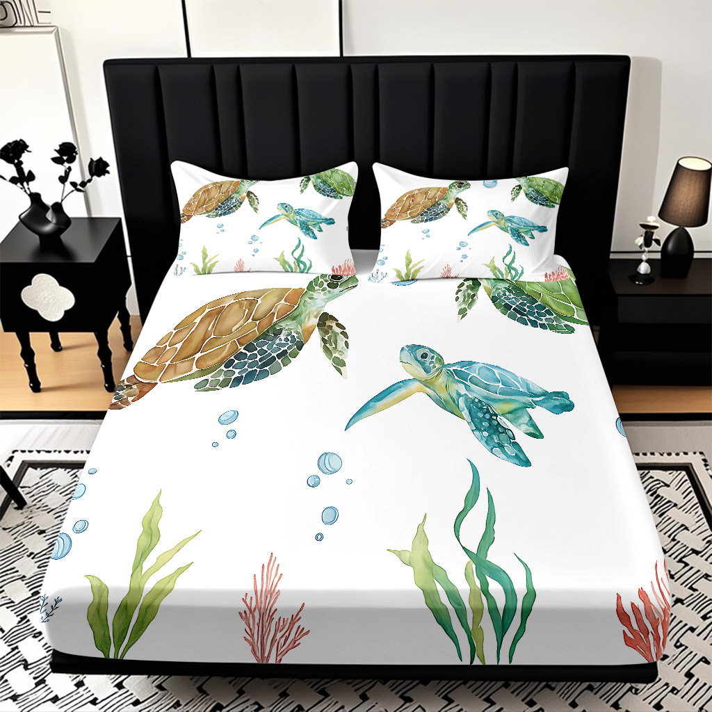 TEMU / JIT transfronterizo encantadora criatura submarina impresa digital 3D cama de cama de cama