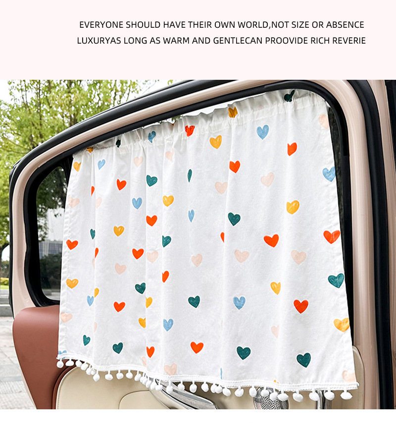 Car curtain sunshade suction cup sun protection and heat insulation children's cartoon cotton side window car shade