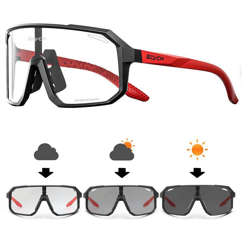 Gafas de Sol Fotocromáticas para Ciclismo de PC con Marco Completo para Ciclismo de Montaña y Carretera