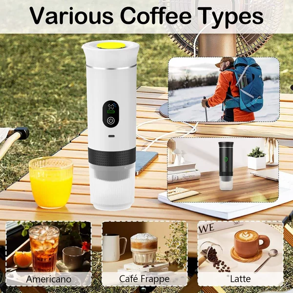 Cross-Border Portable Capsule Digital Display Coffee Machine Outdoor Espresso Electric Small Wireless Heating Pump Type