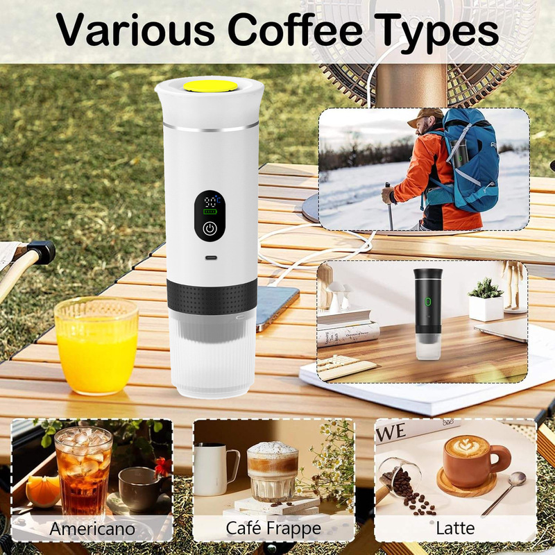 Cross-Border Portable Capsule Digital Display Coffee Machine Outdoor Espresso Electric Small Wireless Heating Pump Type Cross-Border Portable Capsule Digital Display Coffee Machine Outdoor Espresso Electric Small Wireless Heating Pump Type