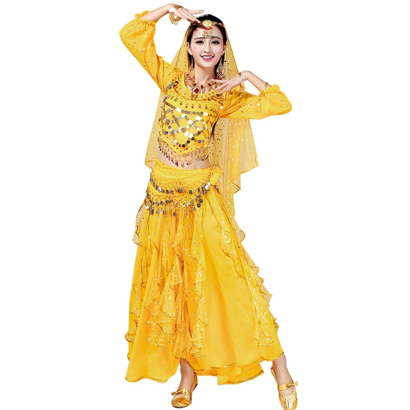 Костюм, ногтиевые sequins? 'nail sequins' likely sequins on nails; but item is fashion: 'Suit, nail sequins, ethnic long-sleeve, long skirt, set for adults, new collection, India' Translate: