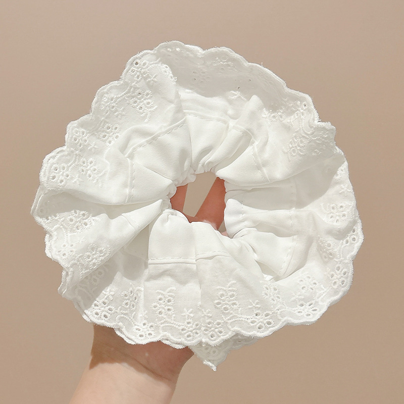 Lazo para el cabello de intestino grueso de encaje de alta calidad de Corea del Sur, flor para la cabeza duradera de todo fósforo, banda de goma de alta elasticidad, bufanda cuadrada, cuerda para el cabello