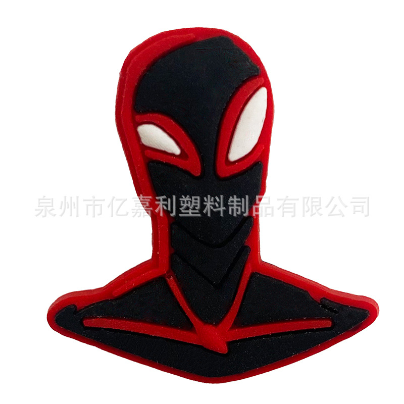 Superhéroe Spider-Man serie Anime agujero zapatos accesorios de jardín zapato flor accesorios de DIY Flor de zapato extraíble