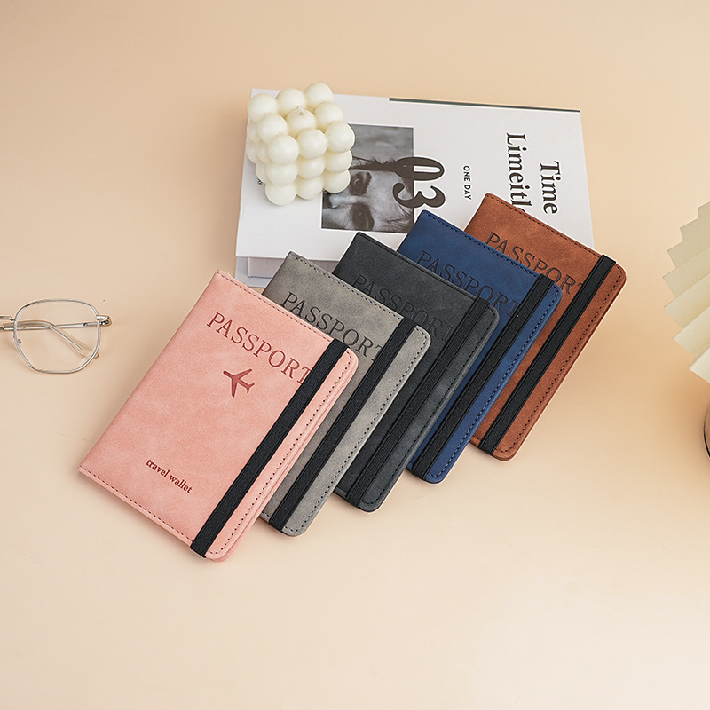 Bolsa de pasaporte de cuero de pu Amazon cross-border rfid multi-tarjeta multifunción passport passport funda de pasaporte