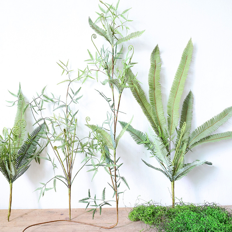 Fern simulation green plant background wall window wedding decoration creative potted plant feel Persian grass large fern leaves