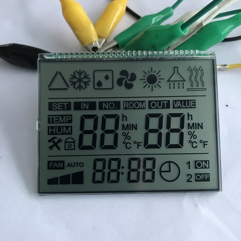 广东中山工厂生产销售TN半透白底黑字温控器热泵LCD液晶显示段码