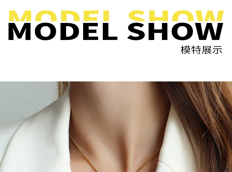 PVD Coated Real Gold Plated Geometric Titanium Steel Fashion Waterproof Non Tarnish Necklace display picture 4