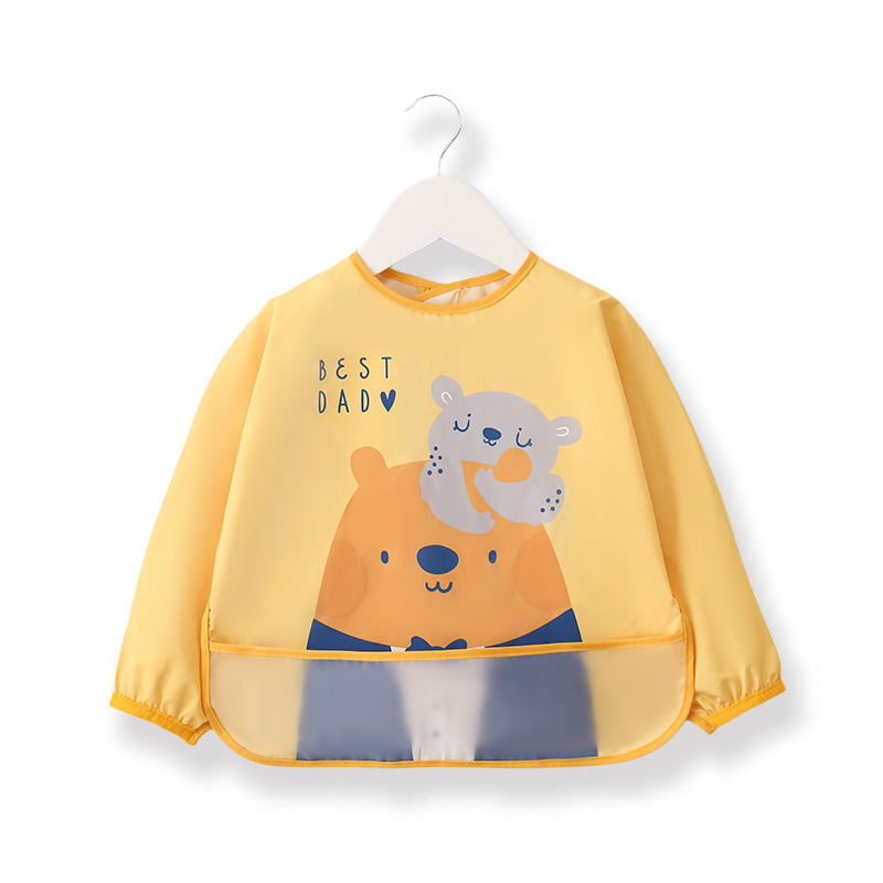 子供用カバーは超ソフト防水長袖で、赤ちゃんの食事服のエプロンを着ます。|undefined