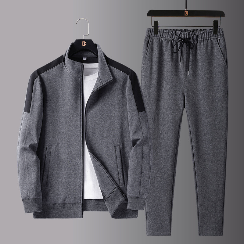 Traje de deporte casual para hombres de mediana edad y ancianos primavera y otoño más tamaño suéter suelto de dos piezas abrigo de papá hombres