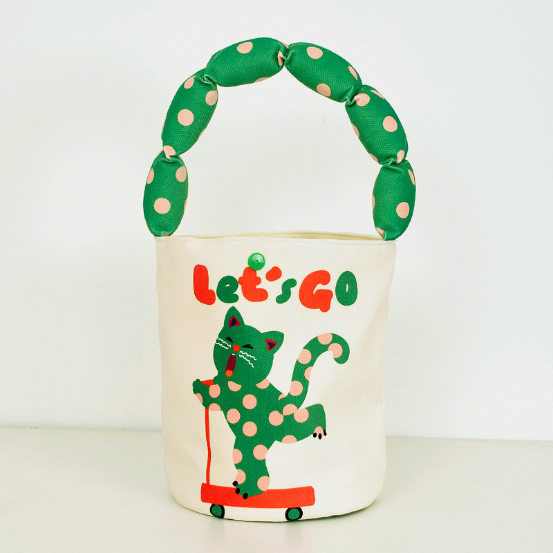 Otoño y invierno lleno de algodón correa de hombro bolsas de cubo de regalo de cumpleaños para niñas bolsas de regalo de jardín de infantes lindas bolsas de almuerzo