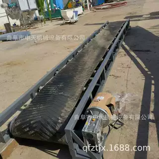 600带宽6米长 v型托辊人字形防滑带  石英砂工地散料皮带输送机